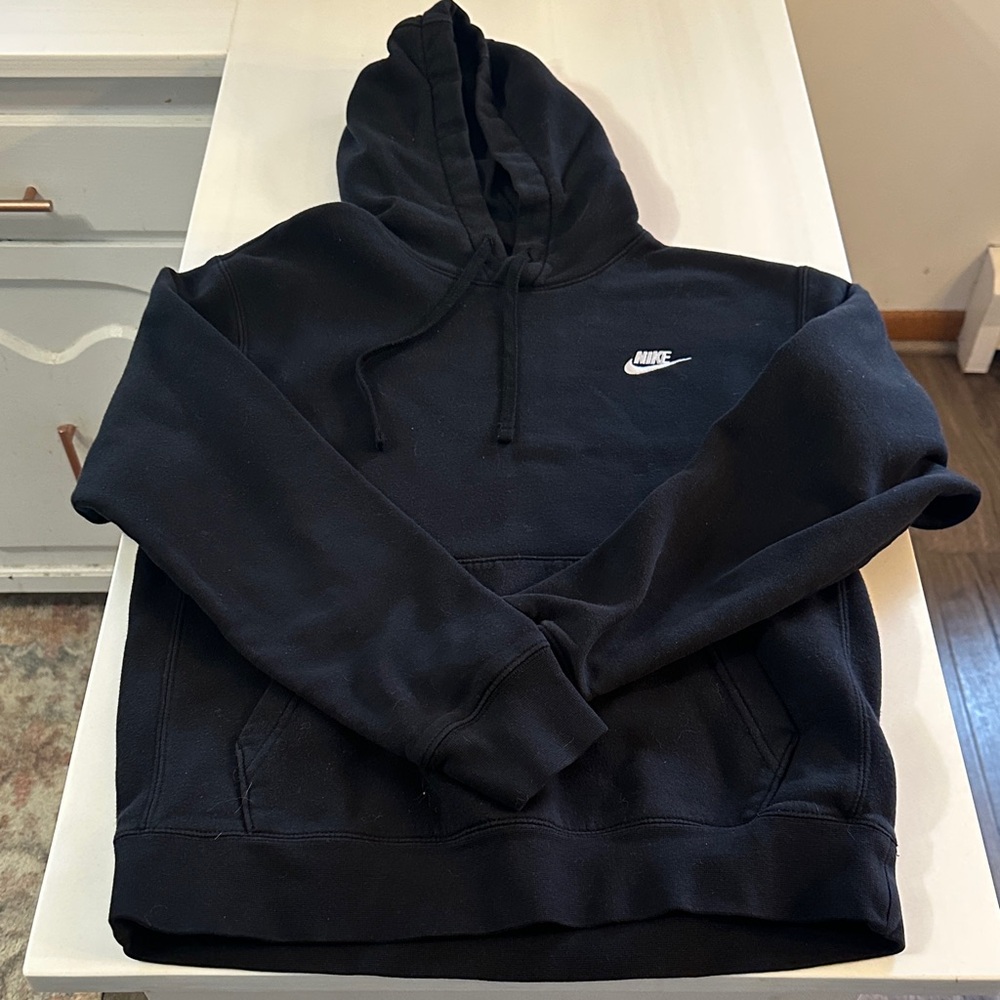 Nike Black Pullover Hoodie with White Swoosh